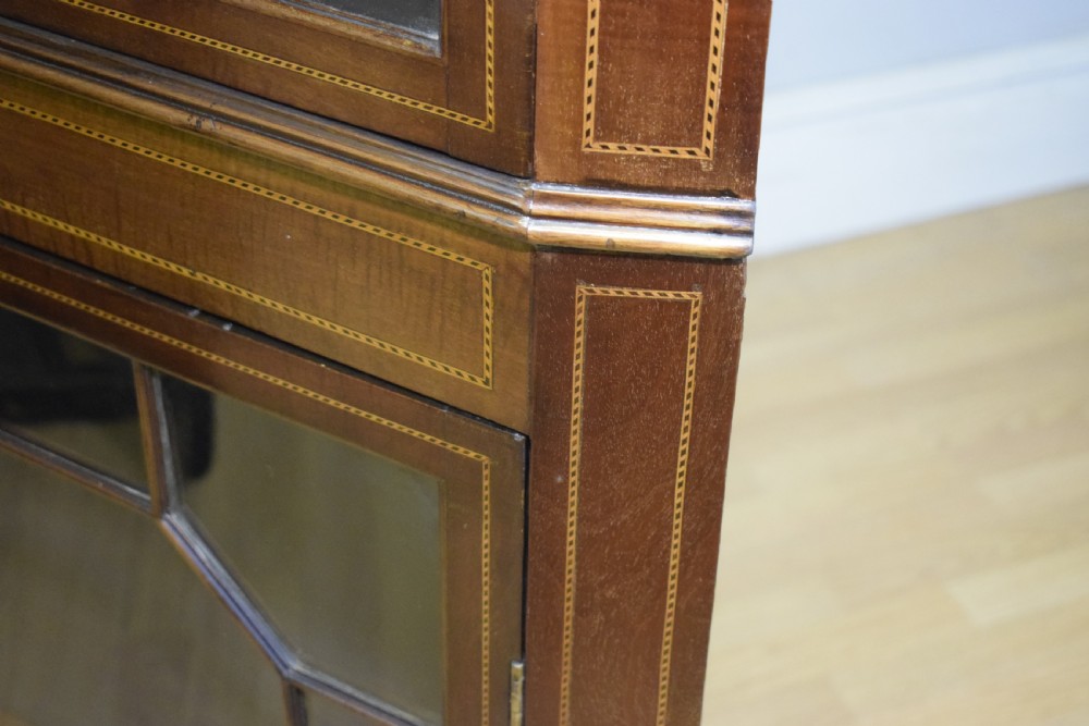 Antique Edwardian Inlaid Corner Display Cupboard View XXII