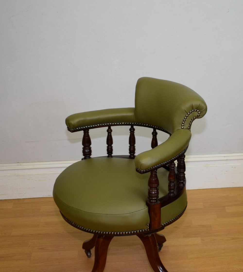 Antique Victorian Office Swivel Chair View XI