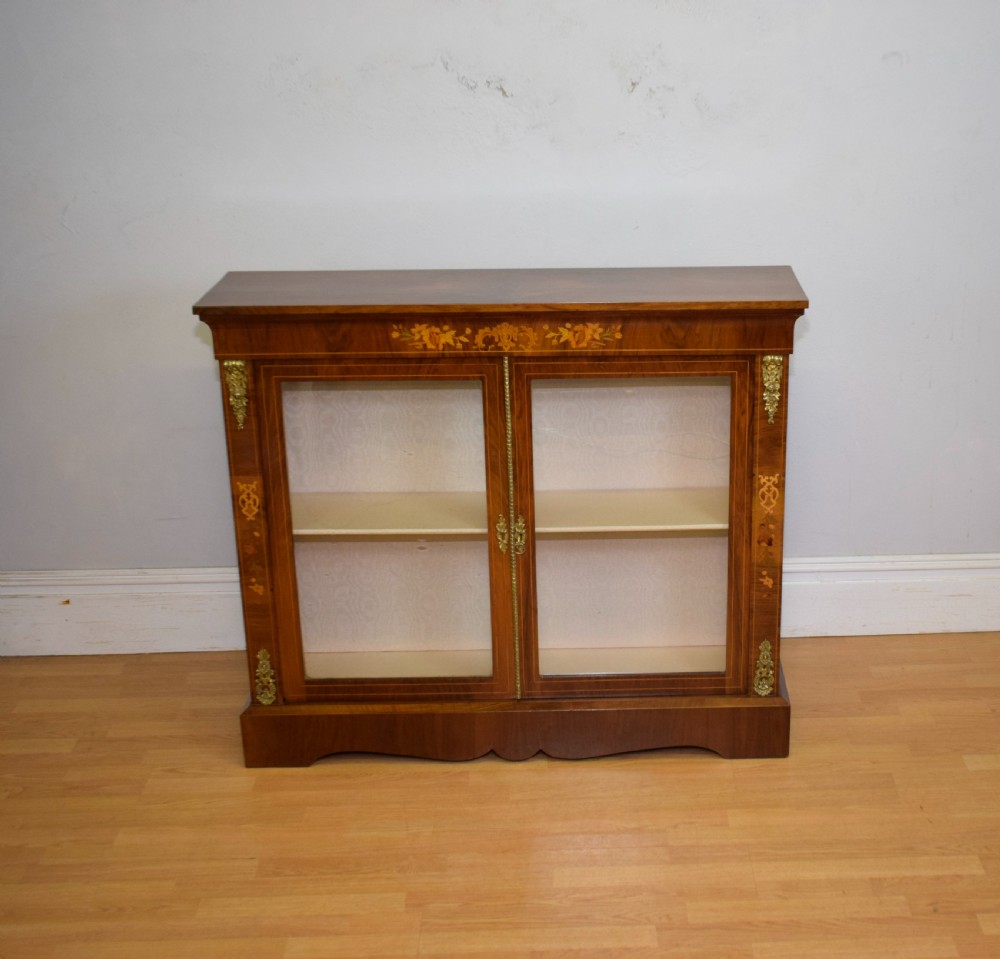 Victorian Walnut Inlaid Cabinet View IV