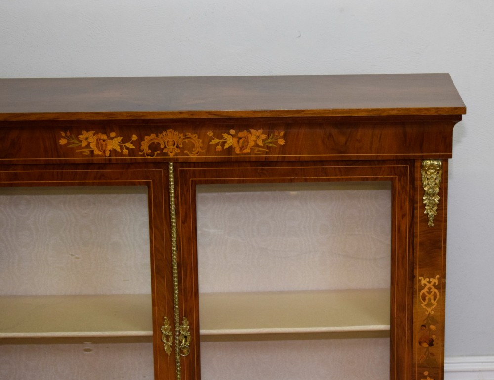 Victorian Walnut Inlaid Cabinet View VII
