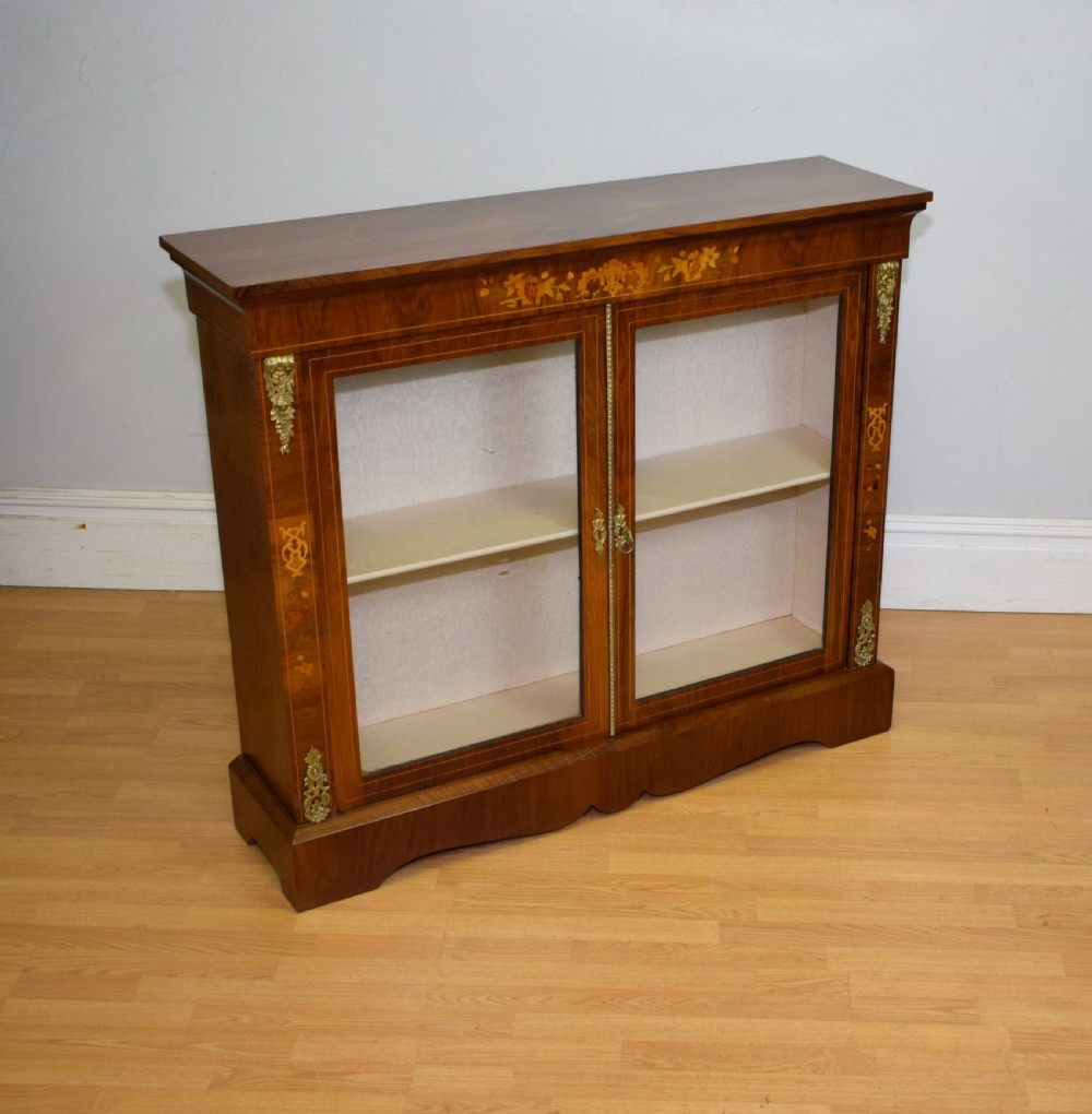 Victorian Walnut Inlaid Cabinet View X