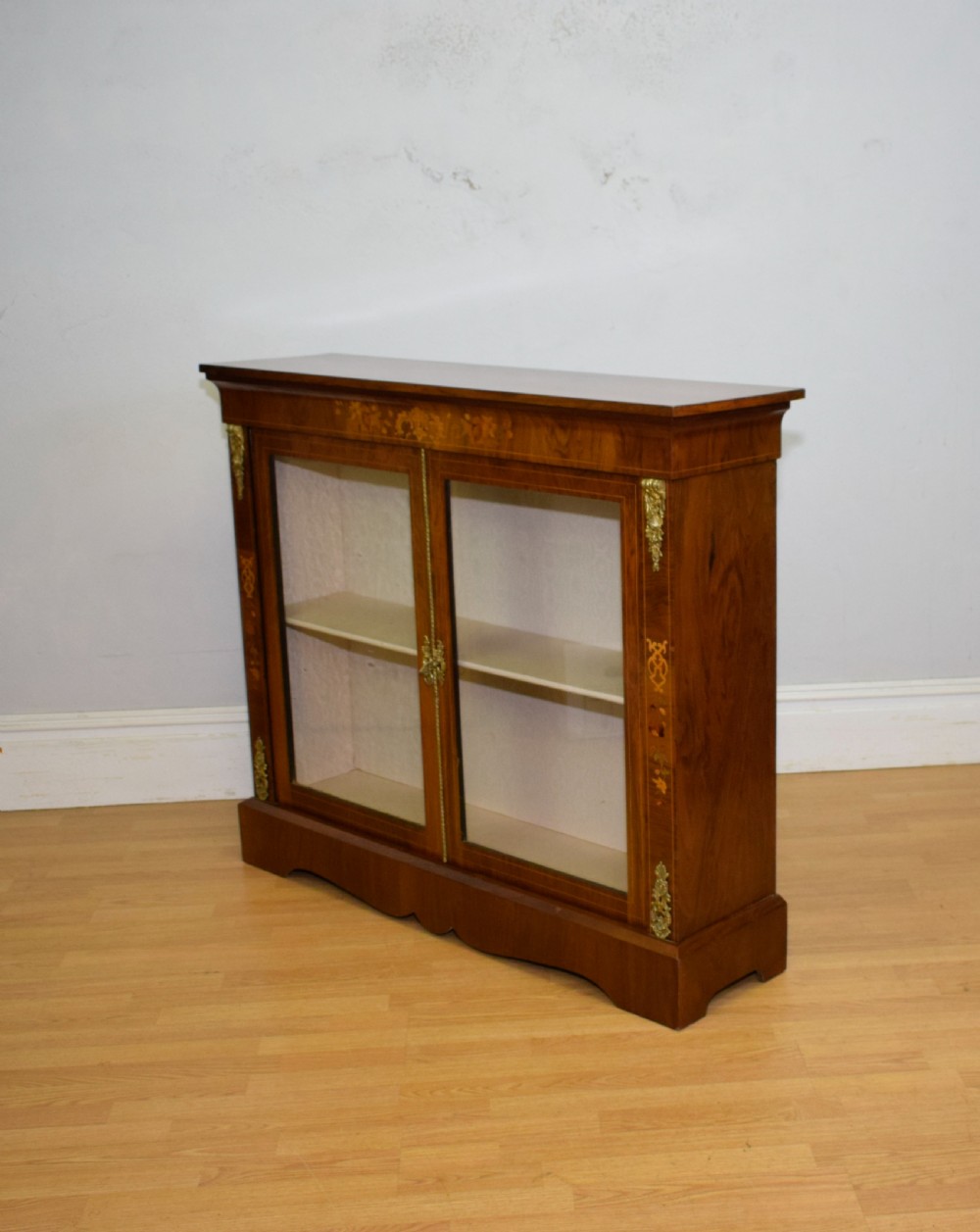 Victorian Walnut Inlaid Cabinet View XII