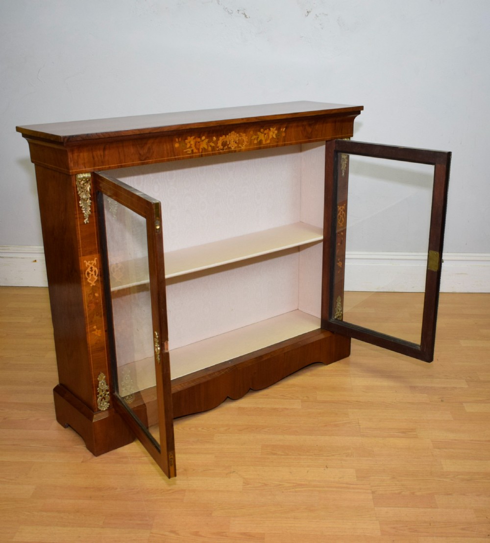 Victorian Walnut Inlaid Cabinet View XIV
