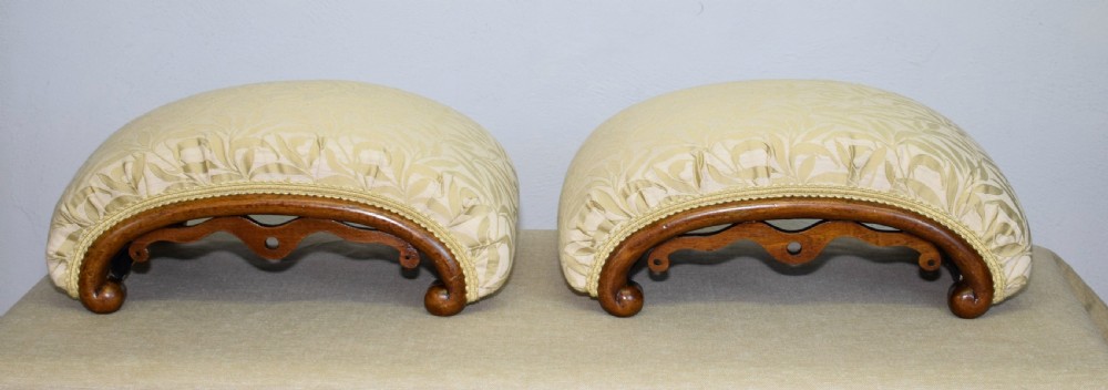 Victorian Pair of Walnut Foot Stools
