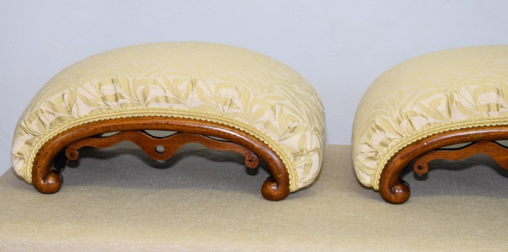 Victorian Pair of Walnut Foot Stools View IV