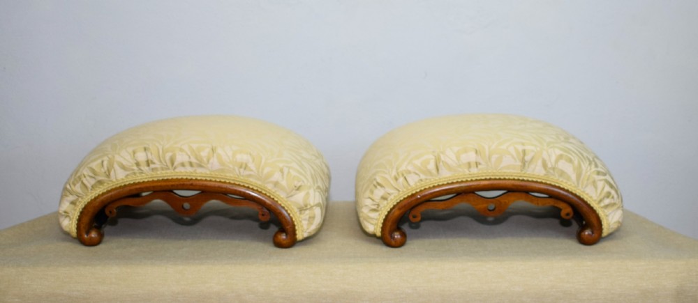 Victorian Pair of Walnut Foot Stools View V