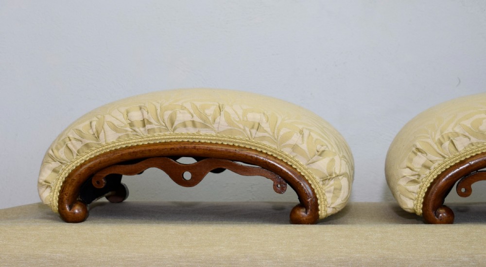 Victorian Pair of Walnut Foot Stools View VI