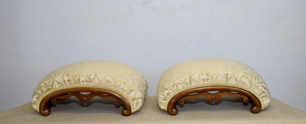 Victorian Pair of Walnut Foot Stools View VII
