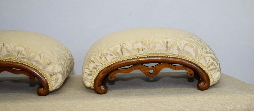 Victorian Pair of Walnut Foot Stools View VIII