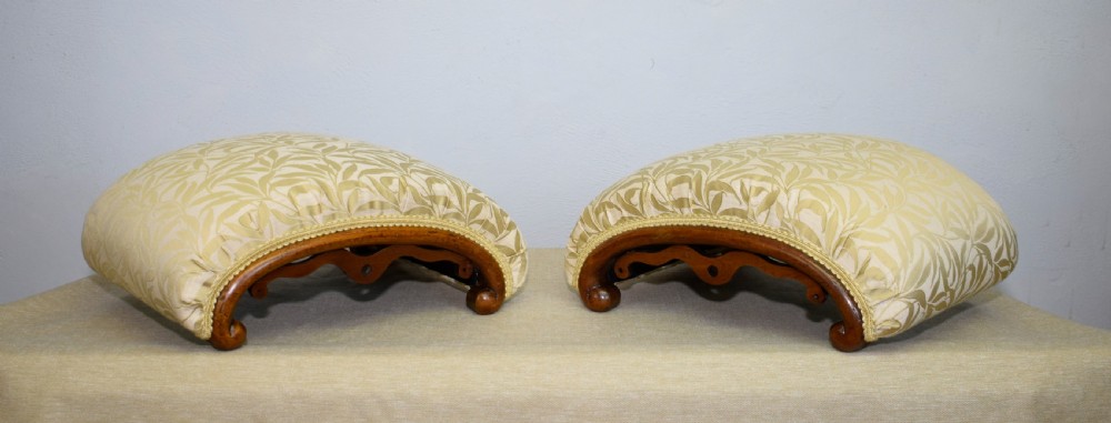 Victorian Pair of Walnut Foot Stools View IX