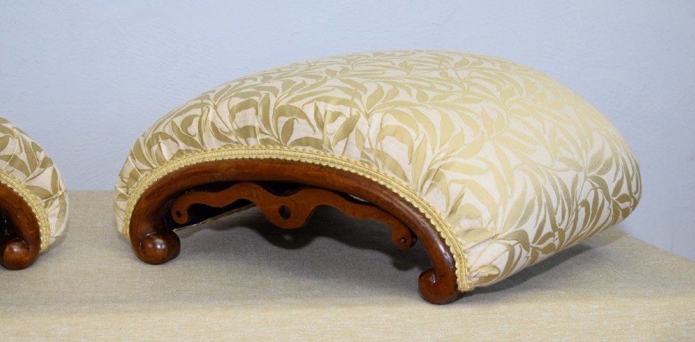 Victorian Pair of Walnut Foot Stools View X