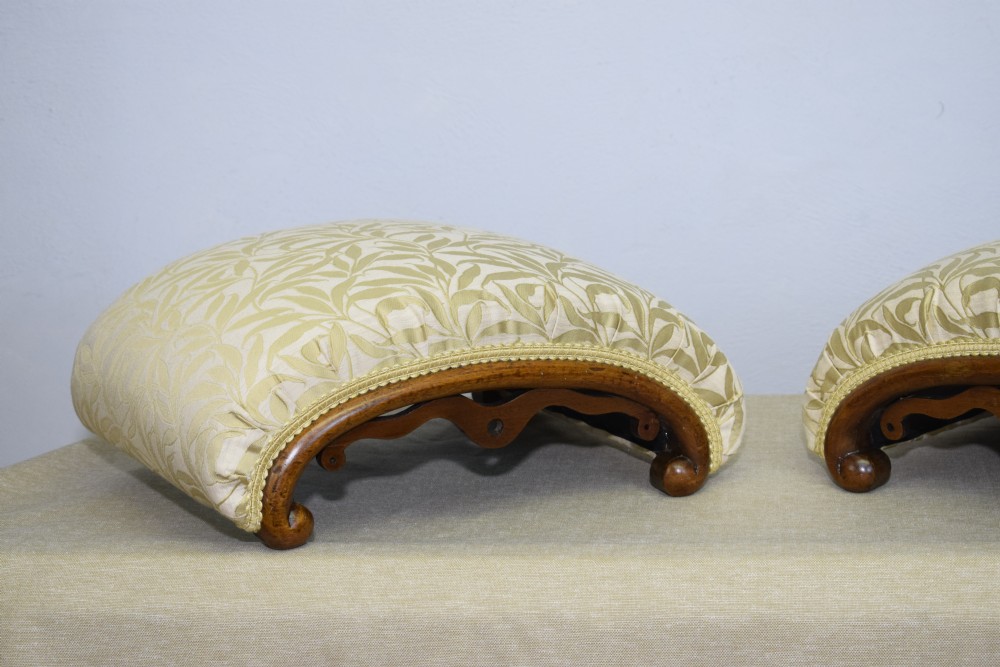 Victorian Pair of Walnut Foot Stools View XII