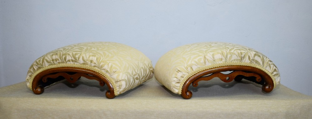 Victorian Pair of Walnut Foot Stools View XIII