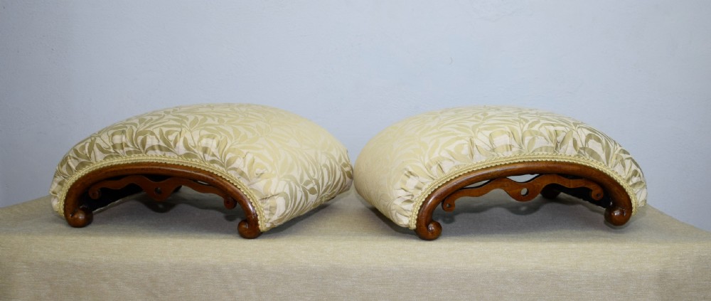 Victorian Pair of Walnut Foot Stools View XIV