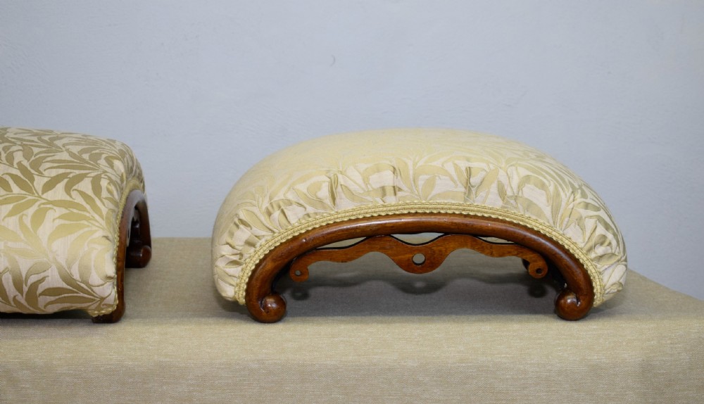 Victorian Pair of Walnut Foot Stools View XX