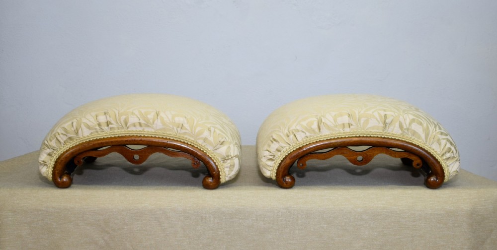 Victorian Pair of Walnut Foot Stools View XXIV