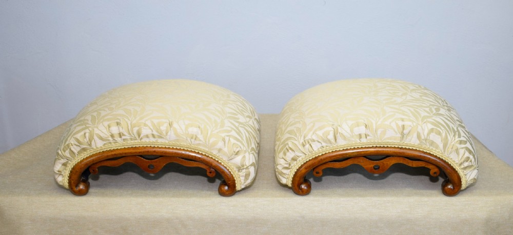 Victorian Pair of Walnut Foot Stools View XXV
