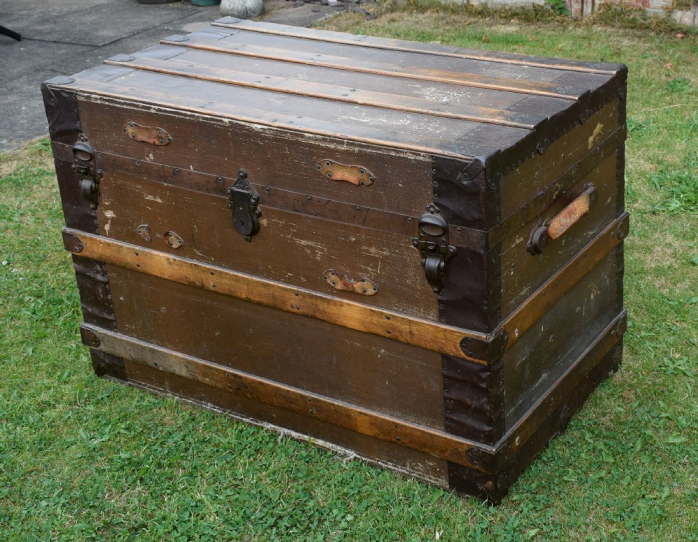 Antique Victorian Travelling Trunk View X