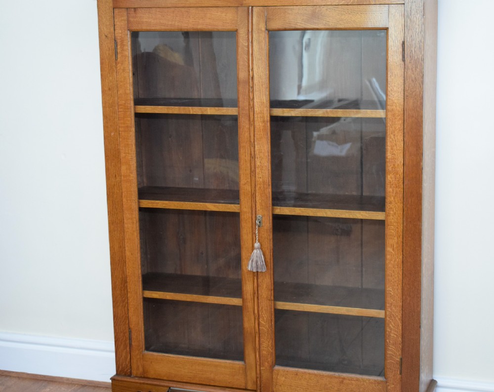 Edwardian Oak Bookcase View IX