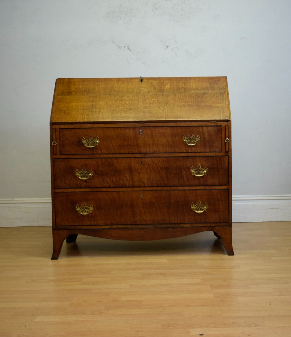 Antique Georgian Period Oak Bureau View II