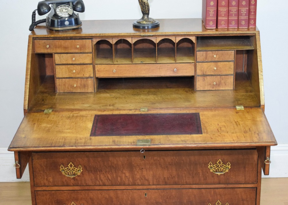 Antique Georgian Period Oak Bureau View X