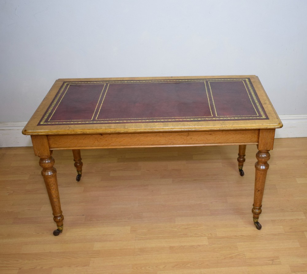 Antique Victorian Library Table View IV