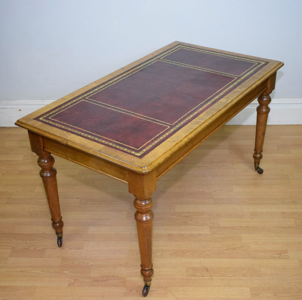 Antique Victorian Library Table View VII