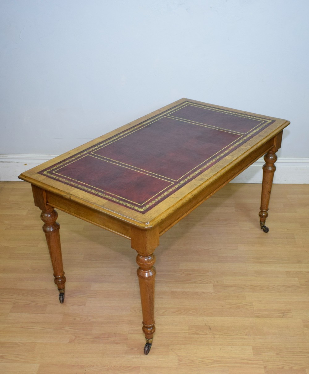 Antique Victorian Library Table View VIII