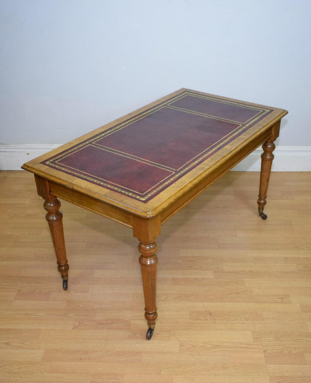 Antique Victorian Library Table View XIII