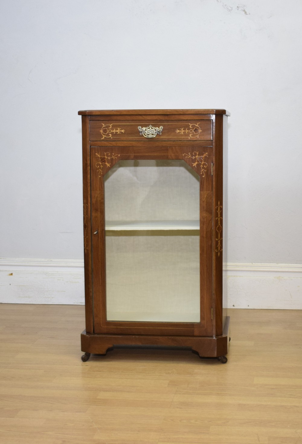 Victorian Walnut Inlaid Cabinet View II