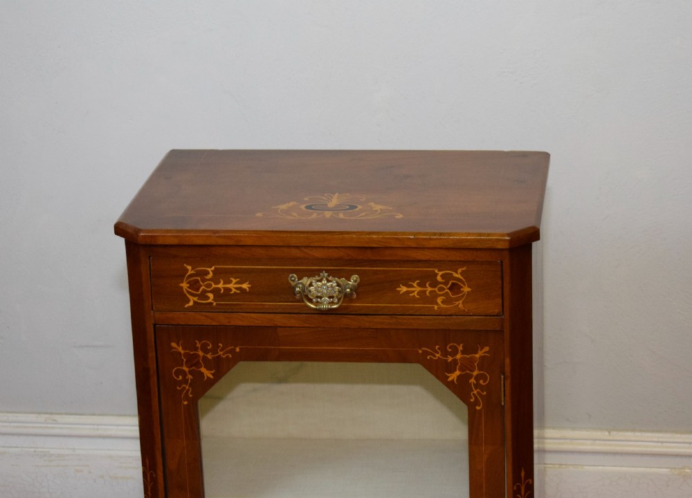 Victorian Walnut Inlaid Cabinet View IV