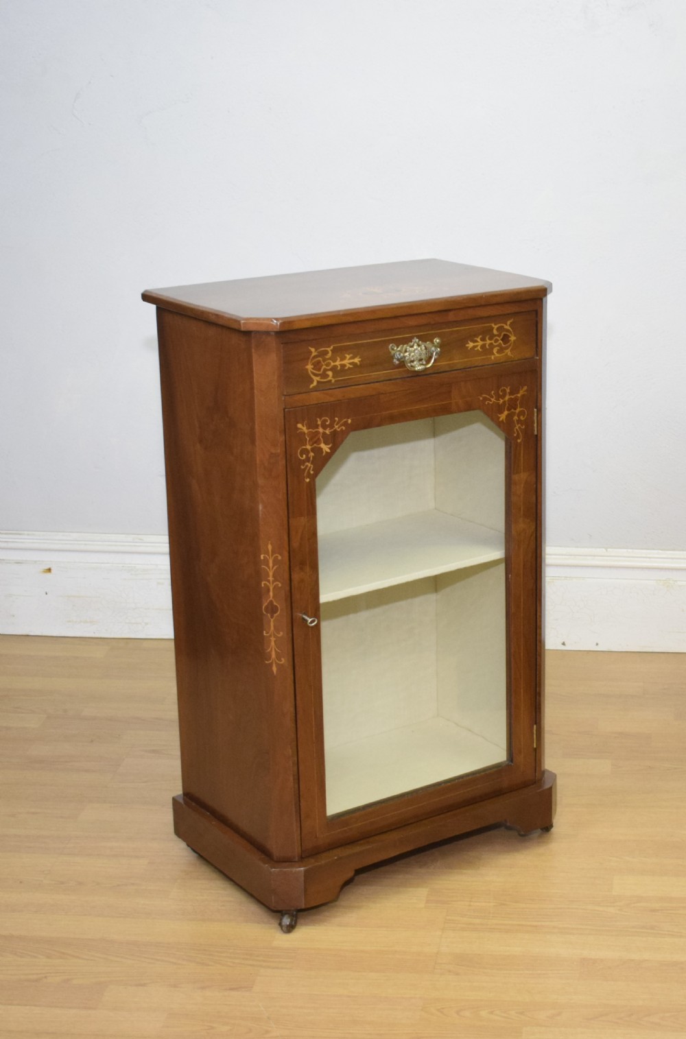 Victorian Walnut Inlaid Cabinet View V