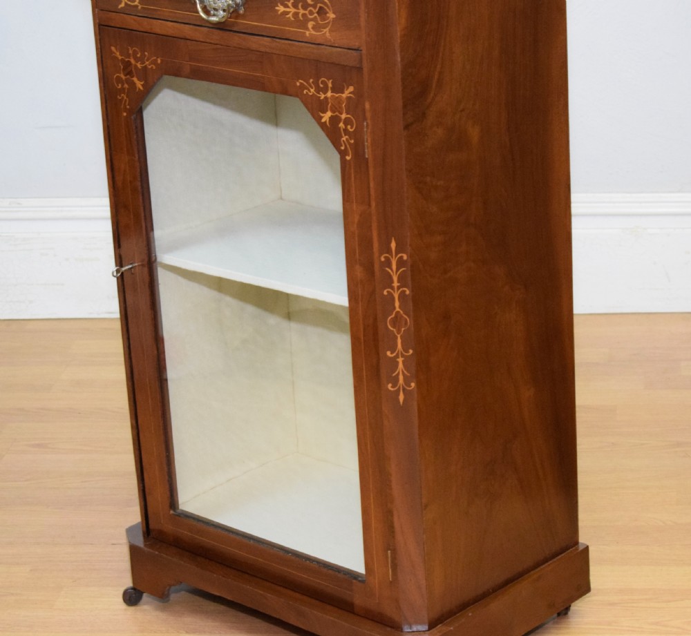 Victorian Walnut Inlaid Cabinet View X