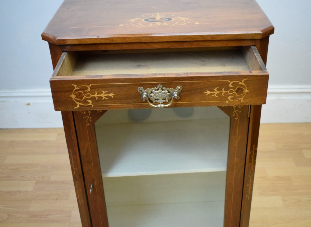 Victorian Walnut Inlaid Cabinet View XII