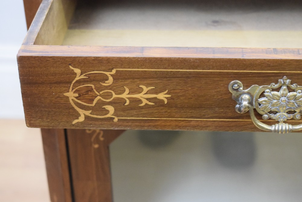 Victorian Walnut Inlaid Cabinet View XIV