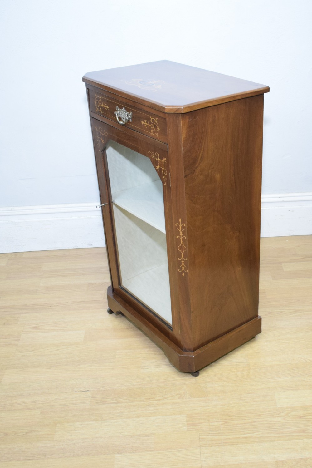 Victorian Walnut Inlaid Cabinet View XXII