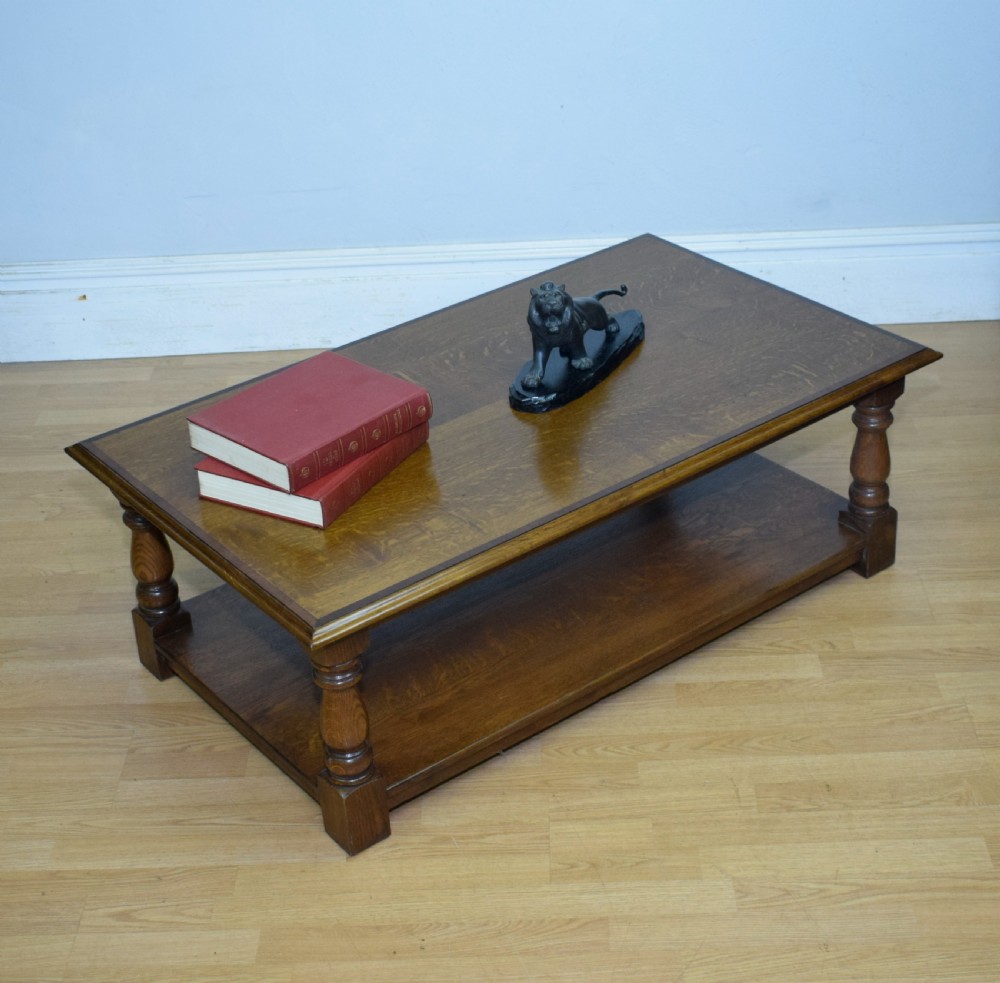 Early 20th Century Oak Coffee Table View XI