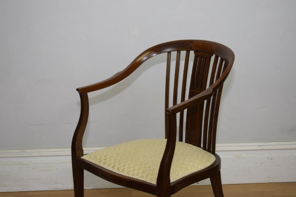  Edwardian Inlaid Tub Chair View VI