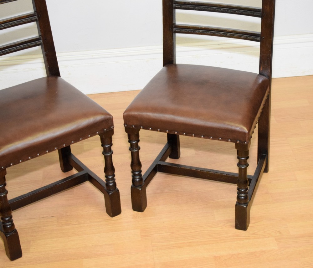 Early 20th Century Pair of Oak Side Chairs View XIII