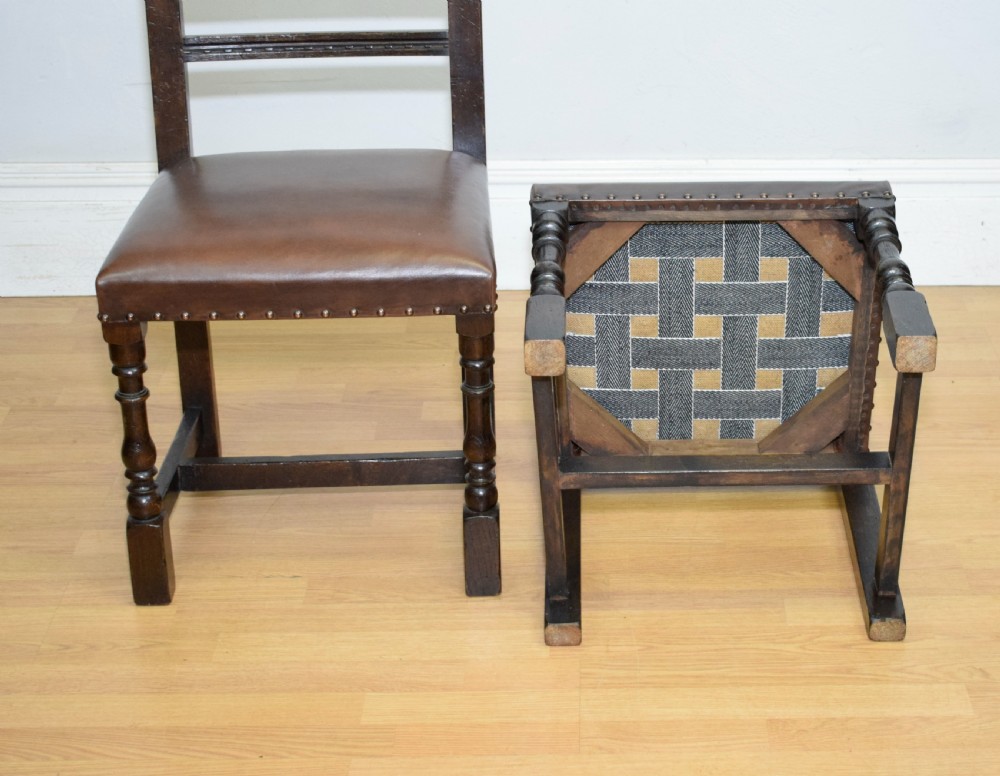 Early 20th Century Pair of Oak Side Chairs View XX