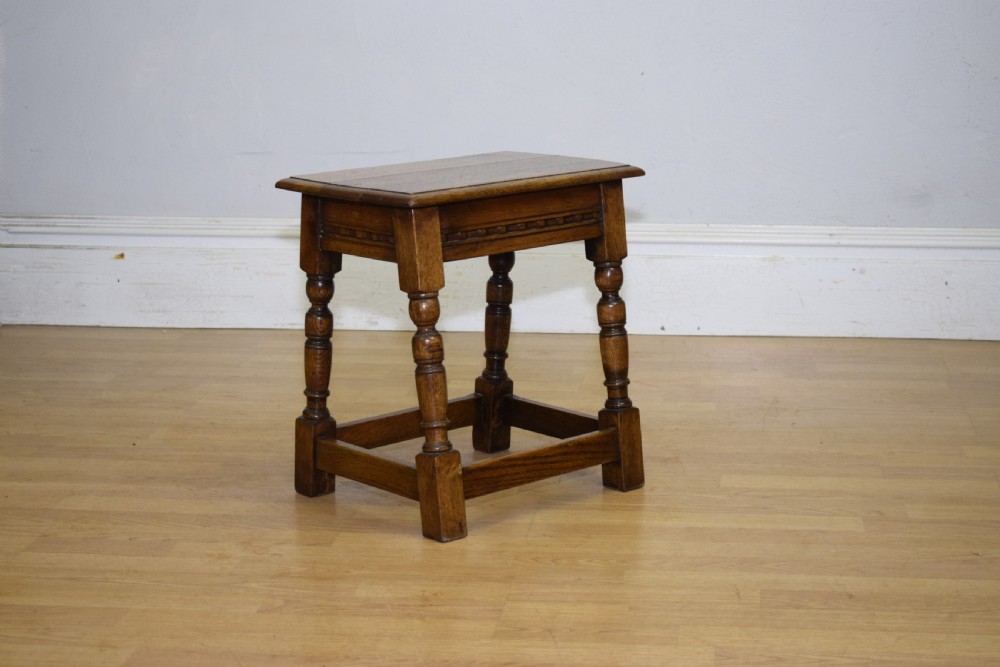 Early 20th Century Oak Joint Stool View II