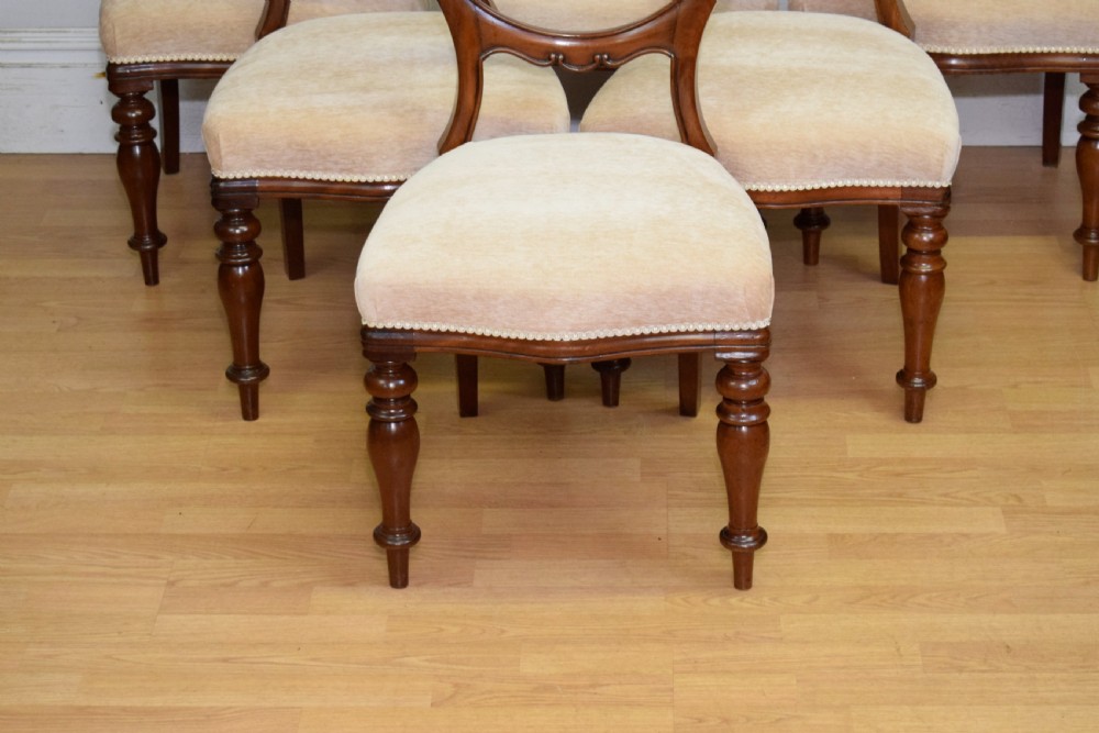 Antique Set of 6 Victorian Balloom Back Dining Chairs View XI