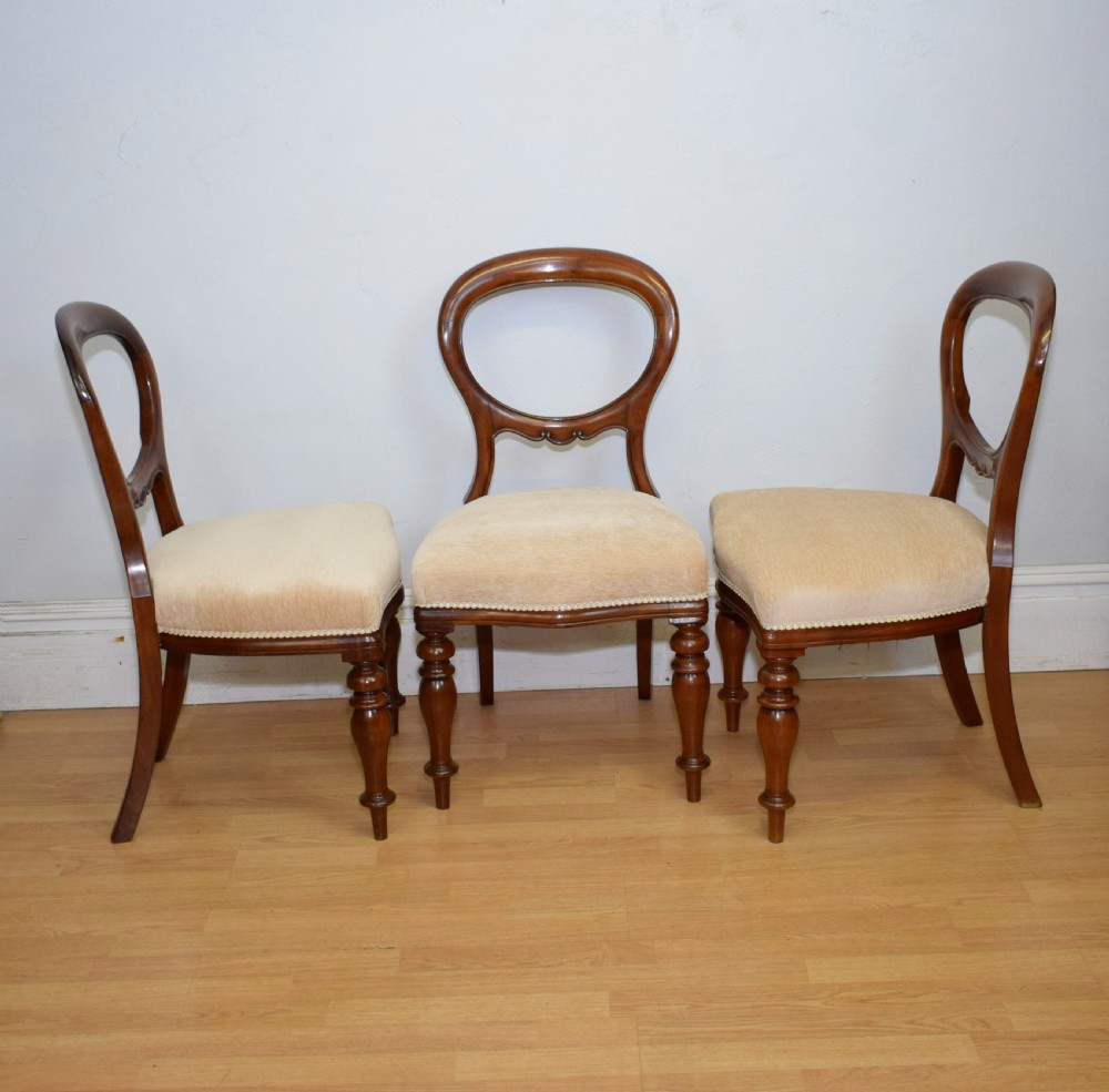 Antique Set of 6 Victorian Balloom Back Dining Chairs View XV