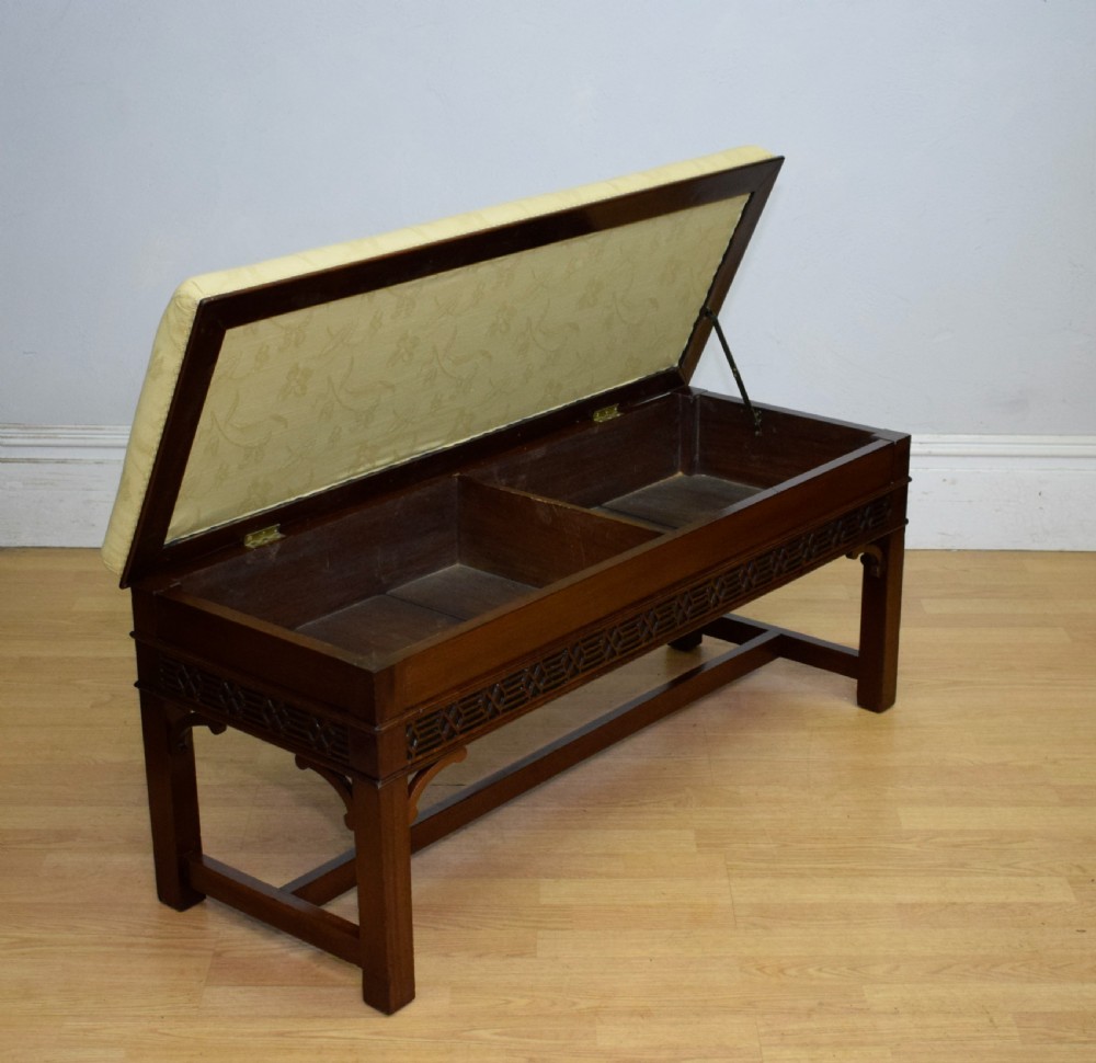 Antique Mahogany Duet Piano Stool View XII