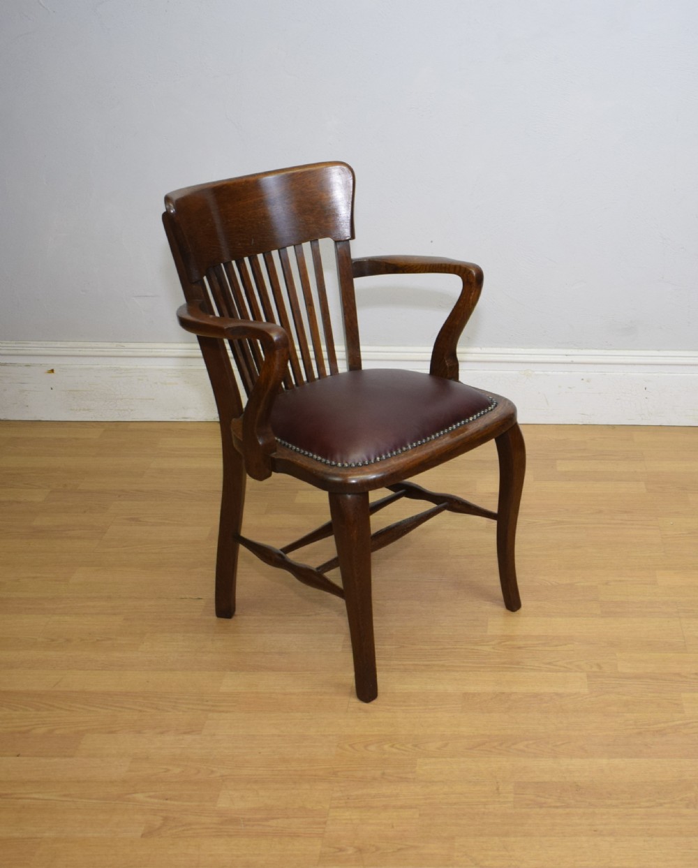 Edwardian Oak Desk Armchair View IV