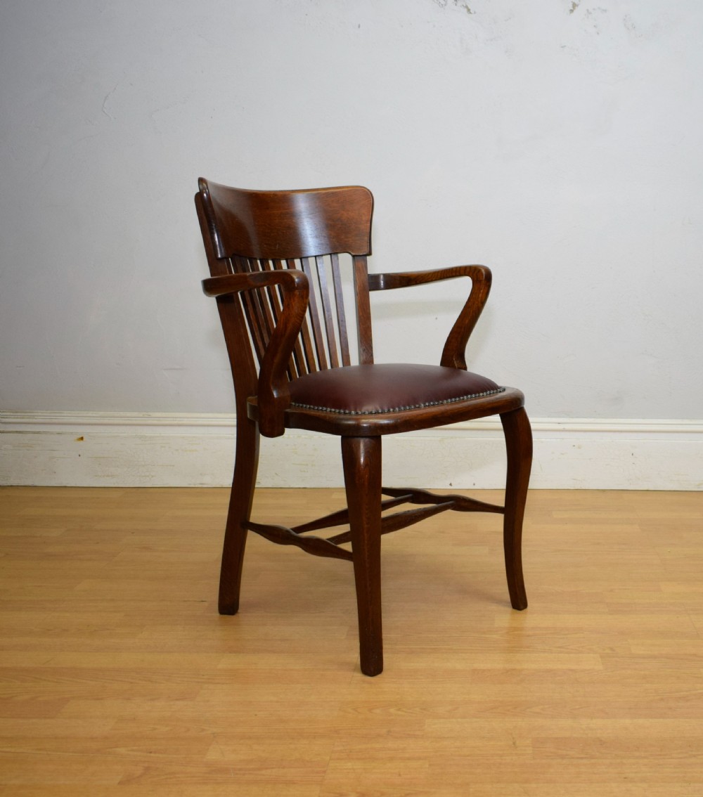 Edwardian Oak Desk Armchair View V
