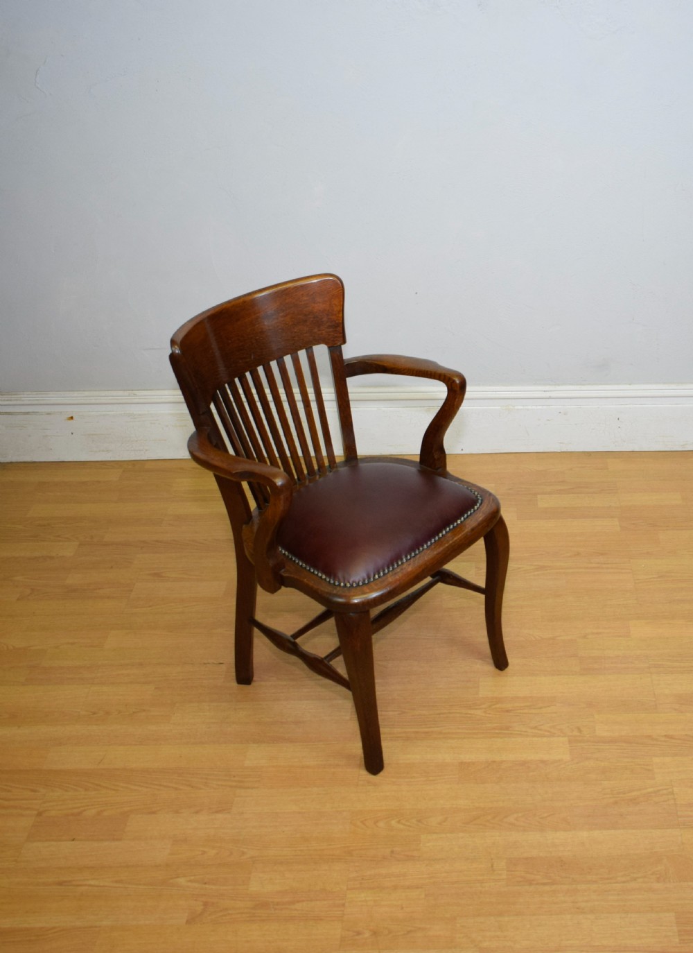 Edwardian Oak Desk Armchair View VI