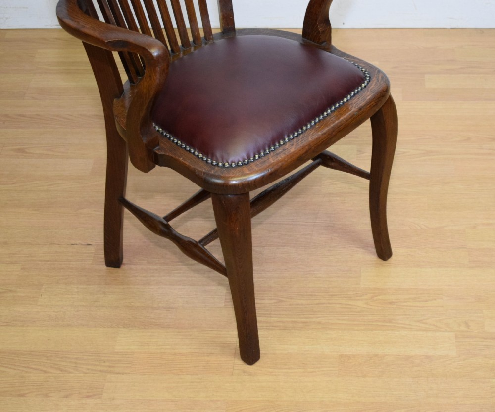 Edwardian Oak Desk Armchair View VII