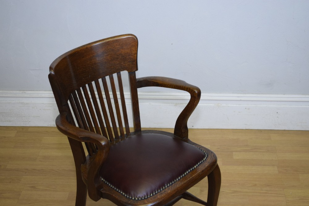 Edwardian Oak Desk Armchair View VIII