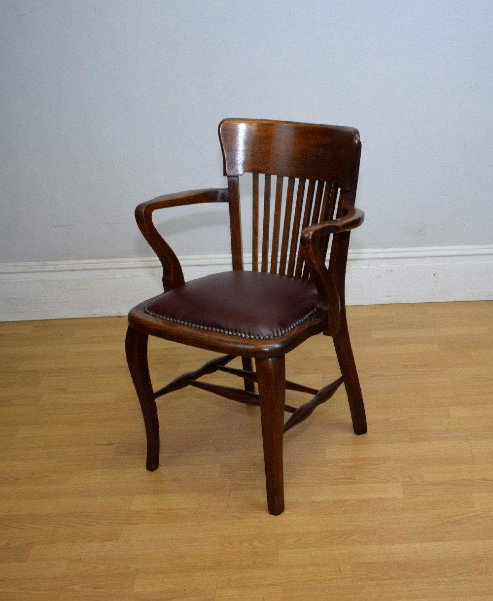 Edwardian Oak Desk Armchair View X